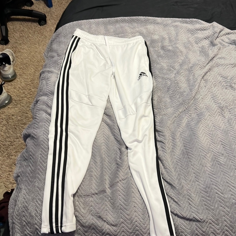 White Mens Adidas Joggers